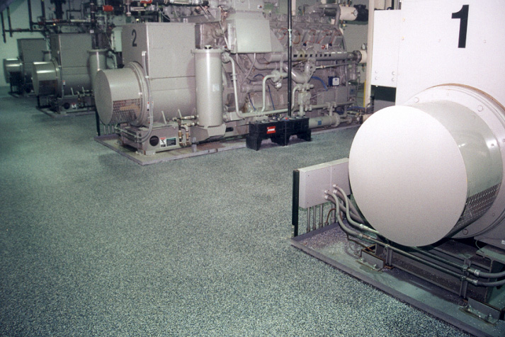 pump room floor with epoxy flooring